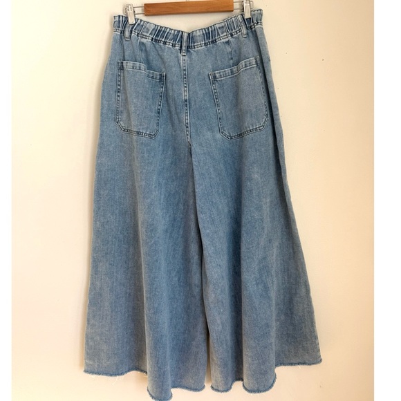 Free People We The Free Clover Wide-Leg Solid Jeans Whimsy Blue - Picture 7 of 9